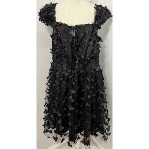 NEW Hot Topic Cosmic Aura Black 3D Butterfly Babydoll Dress Plus Size 3X Gothic
